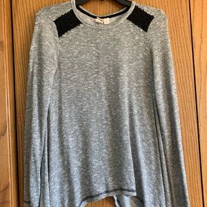 silver long sleeve with black lace